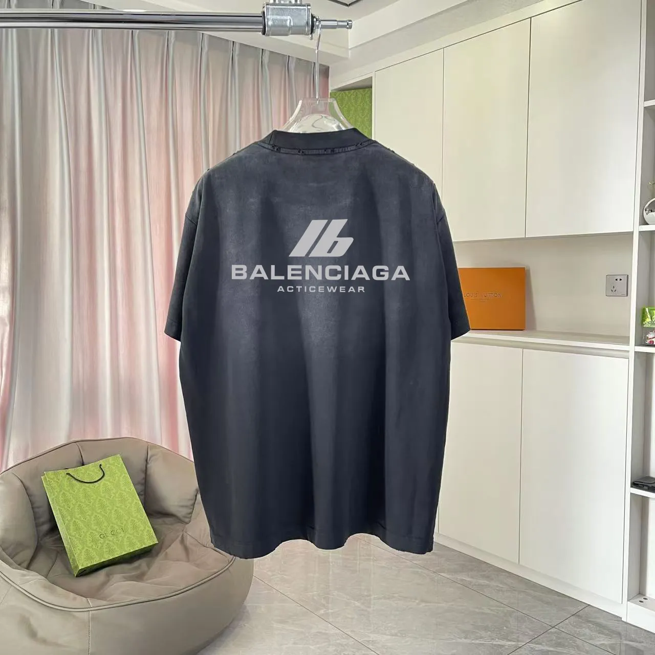 BALENCI*GA 2025 New Arrival logo 320g T Same Style Size：S M L XL XXL ：Black White Red Black